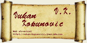 Vukan Kopunović vizit kartica